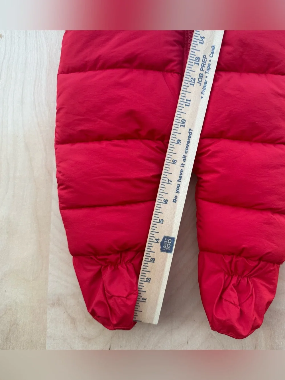 Mother's Baby Bear Hooded Bunting Snowsuit Red White Blue Colorblock Foot 6-9M